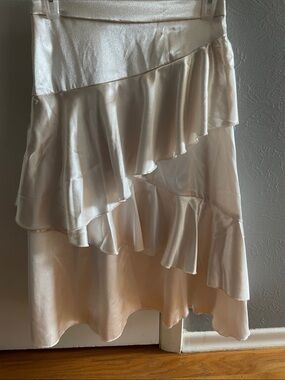 SHEIN Cream Ruffle Tiered Skirt for Kids